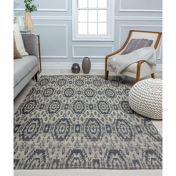 Rugs America GN20A Nines Tribal Bohemian Navy Area Rug, 5’0”x7’0”