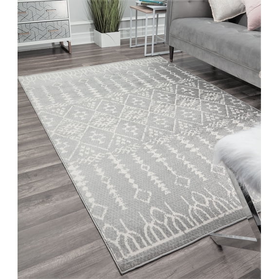 Rugs America Gallagher GL10A Grey Diamond Vintage Transitional Area Rug, 8'x10'