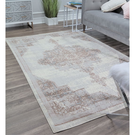 Rugs America Gallagher GL25A Ivory Wash Vintage Transitional Area Rug, 2'6"x4'