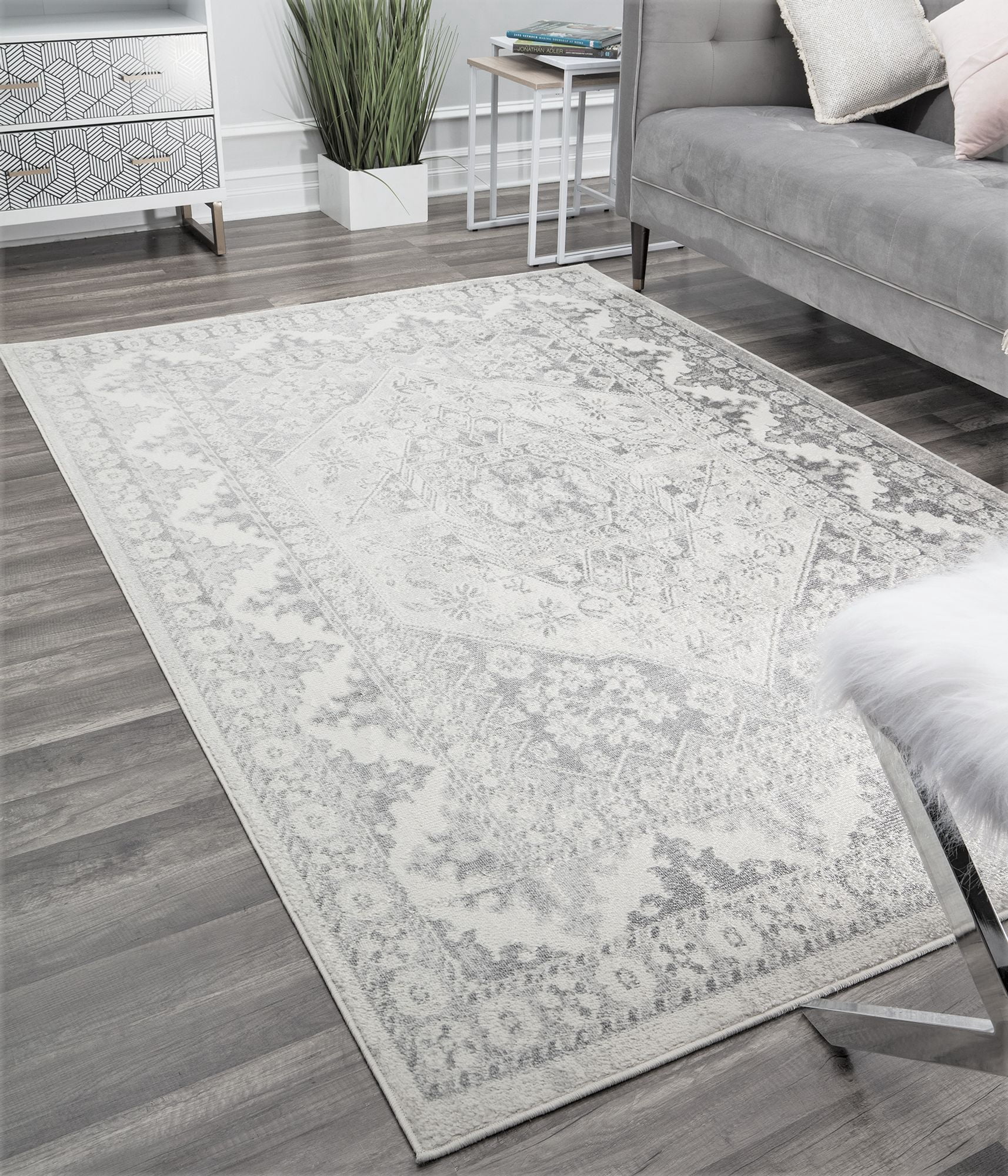 Rugs America Gallagher GL30A Grey Mist Vintage Transitional Area Rug, 8'x10'