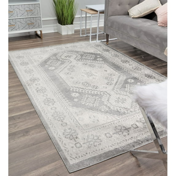 Rugs America Gallagher GL40A Light Grey Vintage Transitional Area Rug, 2'6"x8'