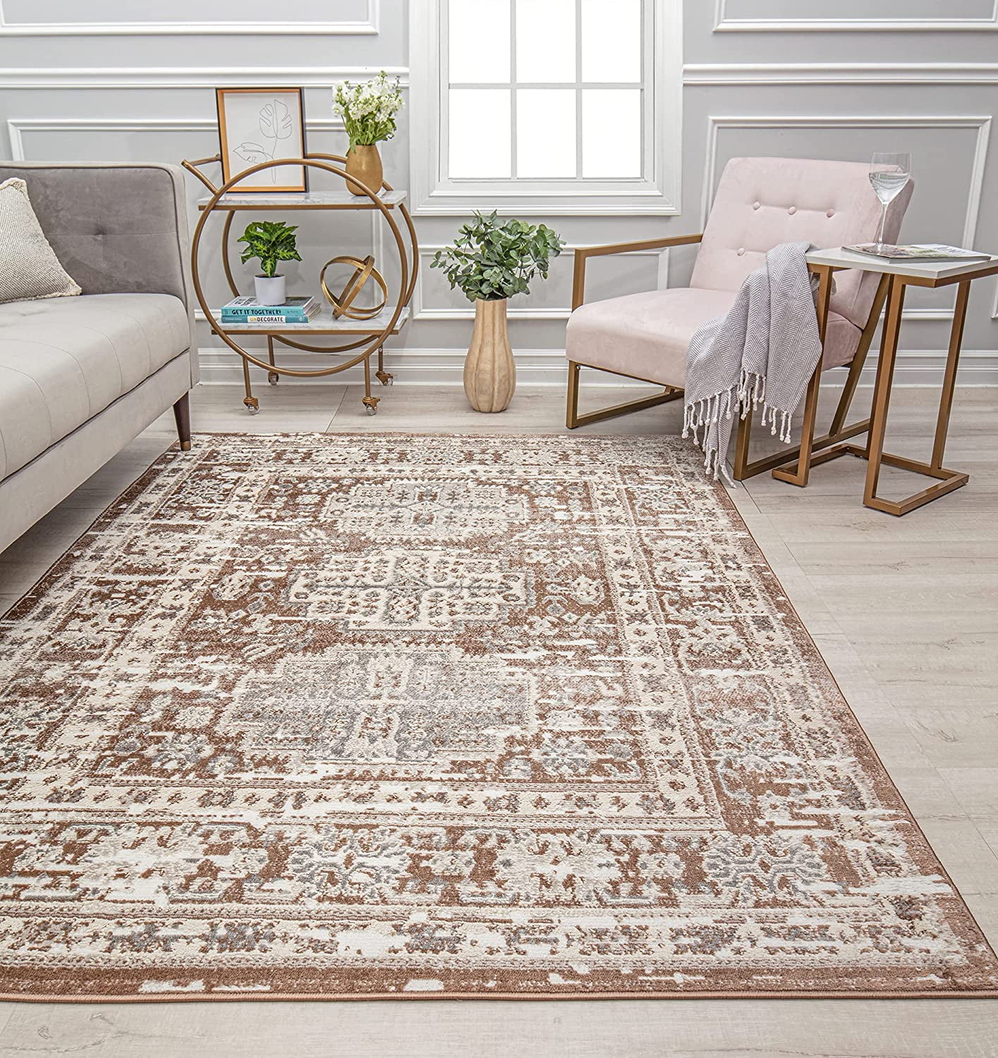 Misty Harbor 5' x 7' Gray Ocean-Themed Transitional Area Rug