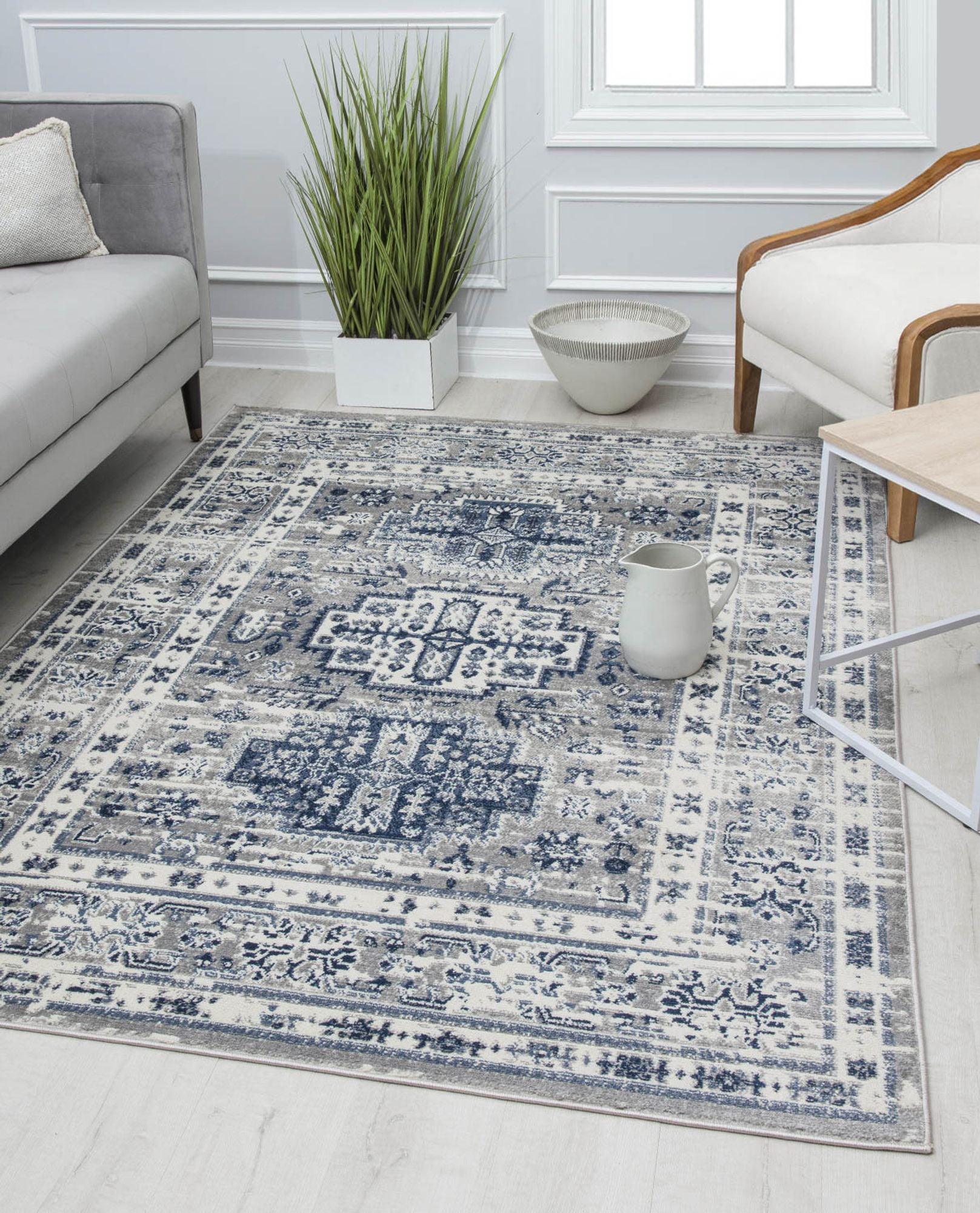 Rugs America Gallagher GL55F Inky Sundara Vintage Transitional Area Rug, 2'6"x8'