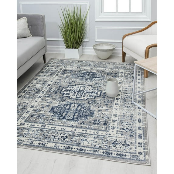 Rugs America Gallagher GL55F Inky Sundara Vintage Transitional Area Rug, 8'x10'