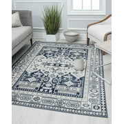 Rugs America Gallagher GL60C Navy Koti Vintage Transitional Area Rug, 5'3"x7'