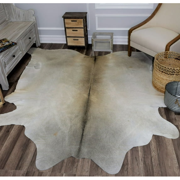 Rugs America Hand Curated Cowhide Collection Beigish Grey 22 HC22 Contemporary Animal Area Rug 6'x8'