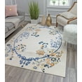 thumbnail image 1 of Rugs America Hanna VA20D Gold Magnolia Floral Transitional White Area Rug, 2'x4', 1 of 7