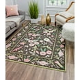 thumbnail image 1 of Rugs America Hanna VA30A Gardenia Pink Onyx Floral Transitional Black Area Rug, 8'x10', 1 of 7