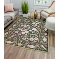 thumbnail image 1 of Rugs America Hanna VA30A Gardenia Pink Onyx Floral Transitional Black Area Rug, 9'x12', 1 of 9
