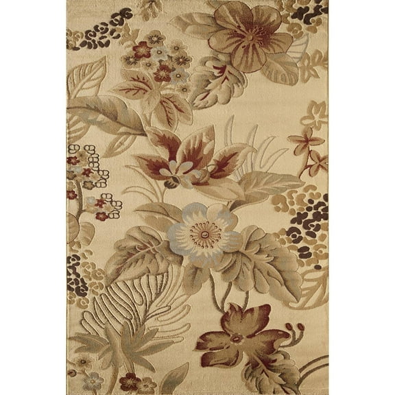 Rugs America Isle Cream Floral Area Rug - 5' x 8'