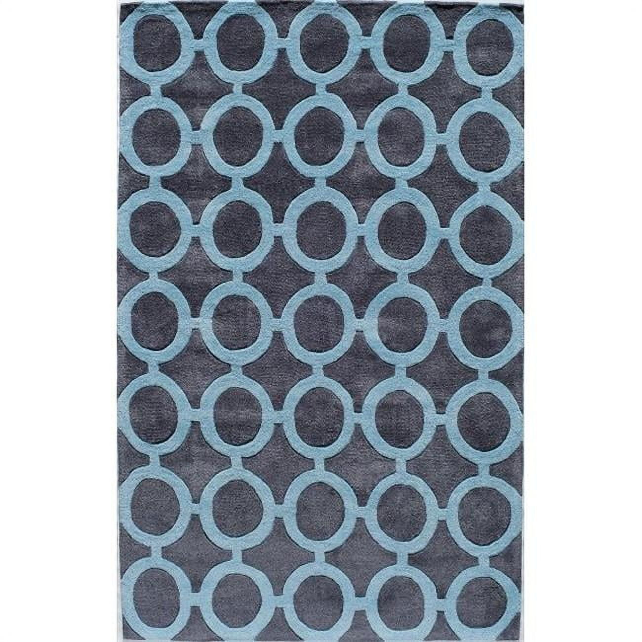 Rugs America Jourdan Collection Navy Blue 6205A Contemporary Geometric Area Rug 5' x 8'