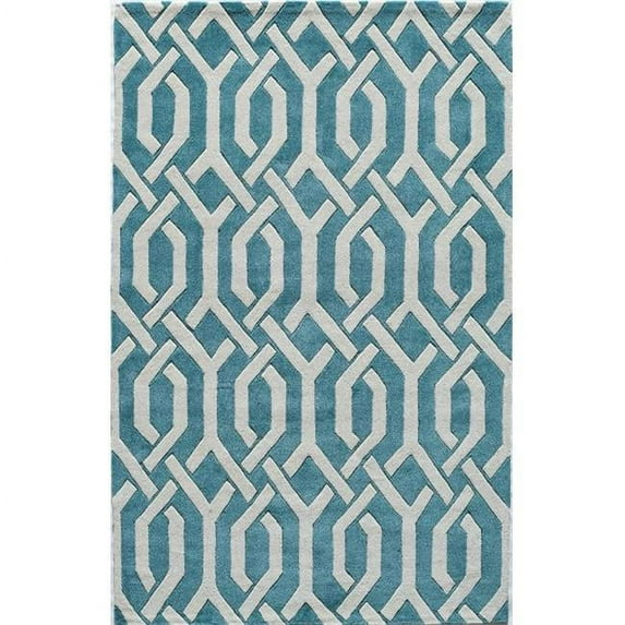 Rugs America Jourdan Collection Sawyer Aqua 6200B Contemporary Geometric Area Rug 5' x 8'