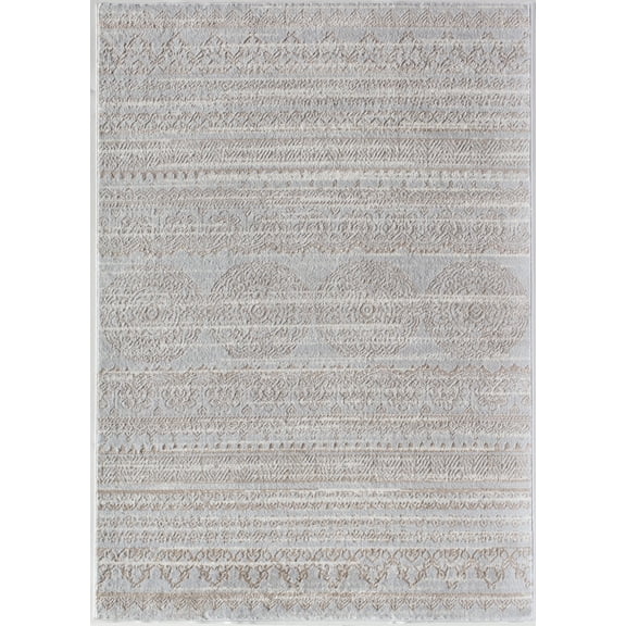Rugs America Lennox LX10A Misty Blue Oriental Transitional Cream Area Rug, 2'x8'