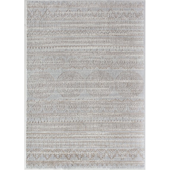 Rugs America Lennox LX10A Misty Blue Oriental Transitional Cream Area Rug, 2'x8'