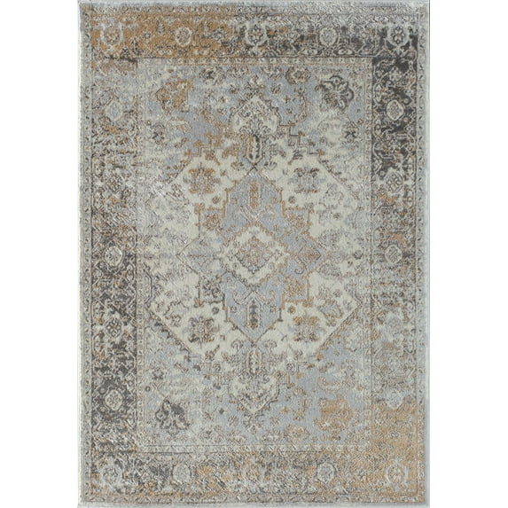 Rugs America Ludlow MD35D Mink Windsor Transitional Vintage Grey Area Rug, 2'6" x 4'