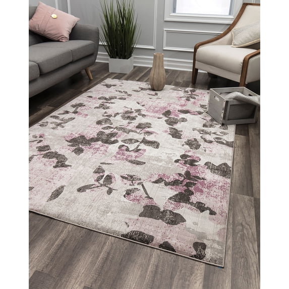 Rugs America Lush CE70A Pink Elegance Area Rug, 8'x10'