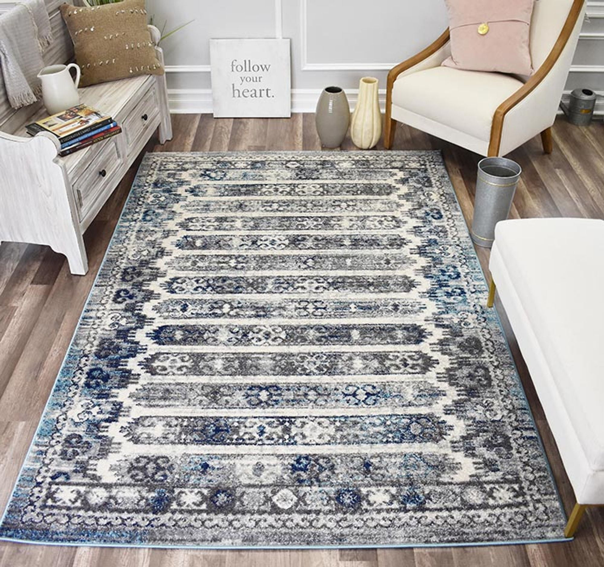 Rugs America Marrakesh Collection Cobblestone MK50B Vintage Transitional Area Rug 8' x 10'