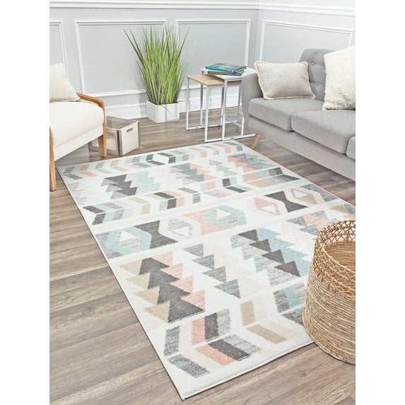 Rugs America Mika MO50A Mint Lime Geometric Contemporary Gray Area Rug, 2'6"x4'