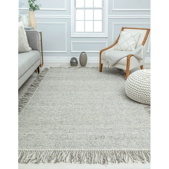 Rugs America NN10E Mushroom Solid Casual Gray Area Rug, 8'0"x10'0"