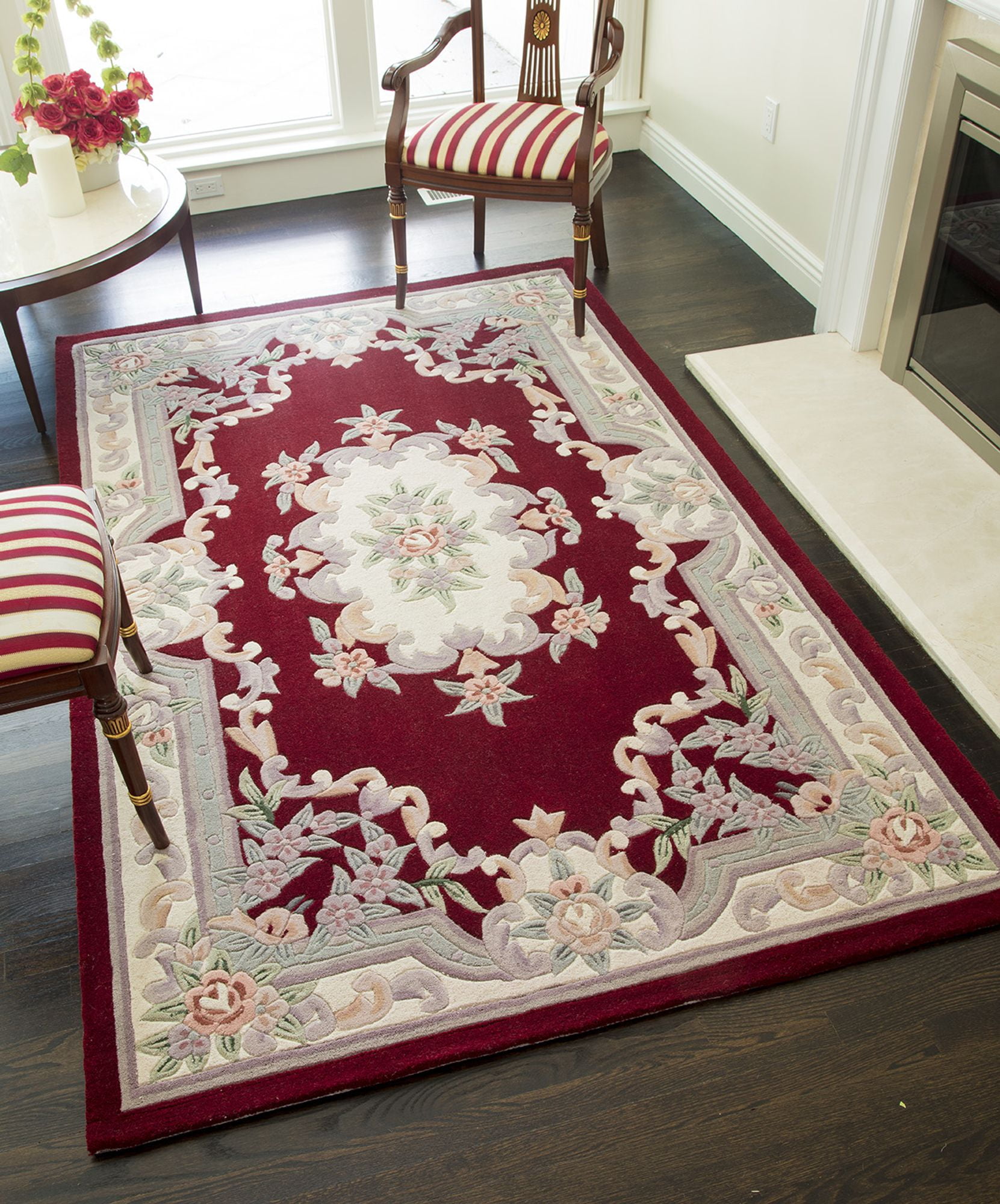 Eurographics Rugs Rugs America New Aubusson Collection Burgundy 510-379 Traditional ...