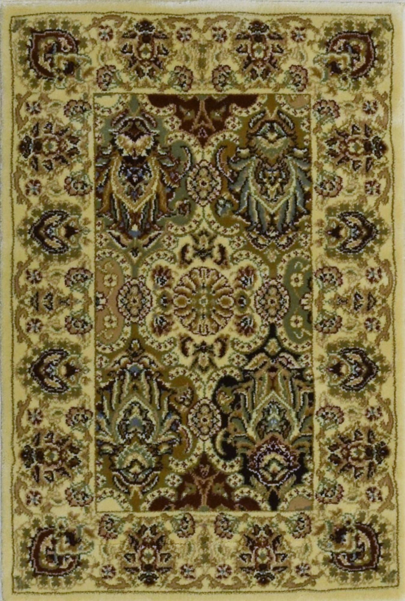 Rugs America New Vision Collection Panel Cream P108-CRM Traditional Oriental Area Rug 2'3" x 7'10"