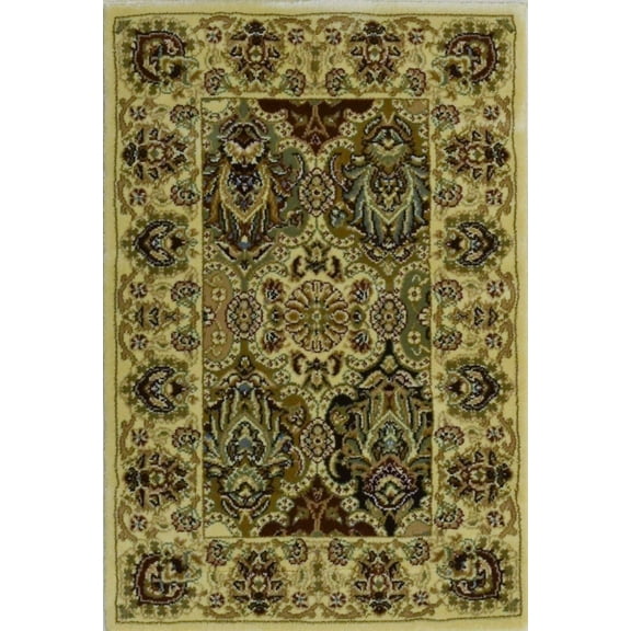 Rugs America New Vision Collection Panel Cream P108-CRM Traditional Oriental Area Rug 2'3" x 7'10"