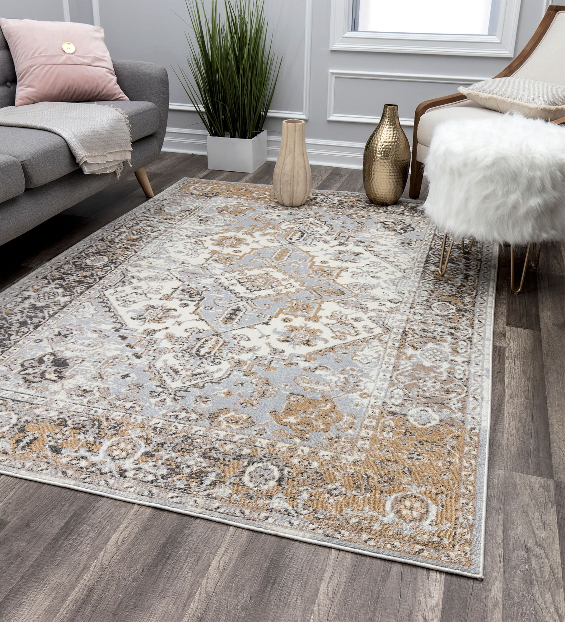Rugs America Preston PS20B Crystal Clear Transitional Vintage Area Rug, 2'6" x 8'