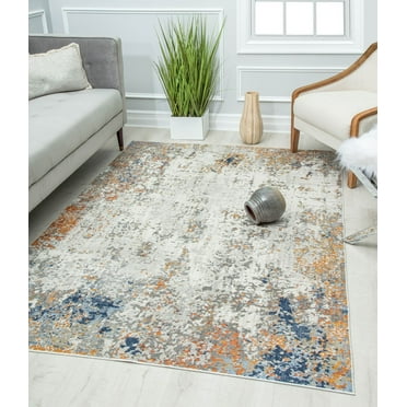 Rugs America Preston PS25A Speckled Ochre Transitional Vintage Gray Area Rug, 2'6" x 8'
