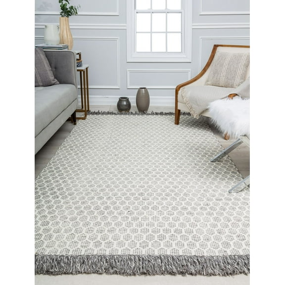 Rugs America RS10A Honeycomb Geometric Bohemian Gray Area Rug, 8'0"x10'0"