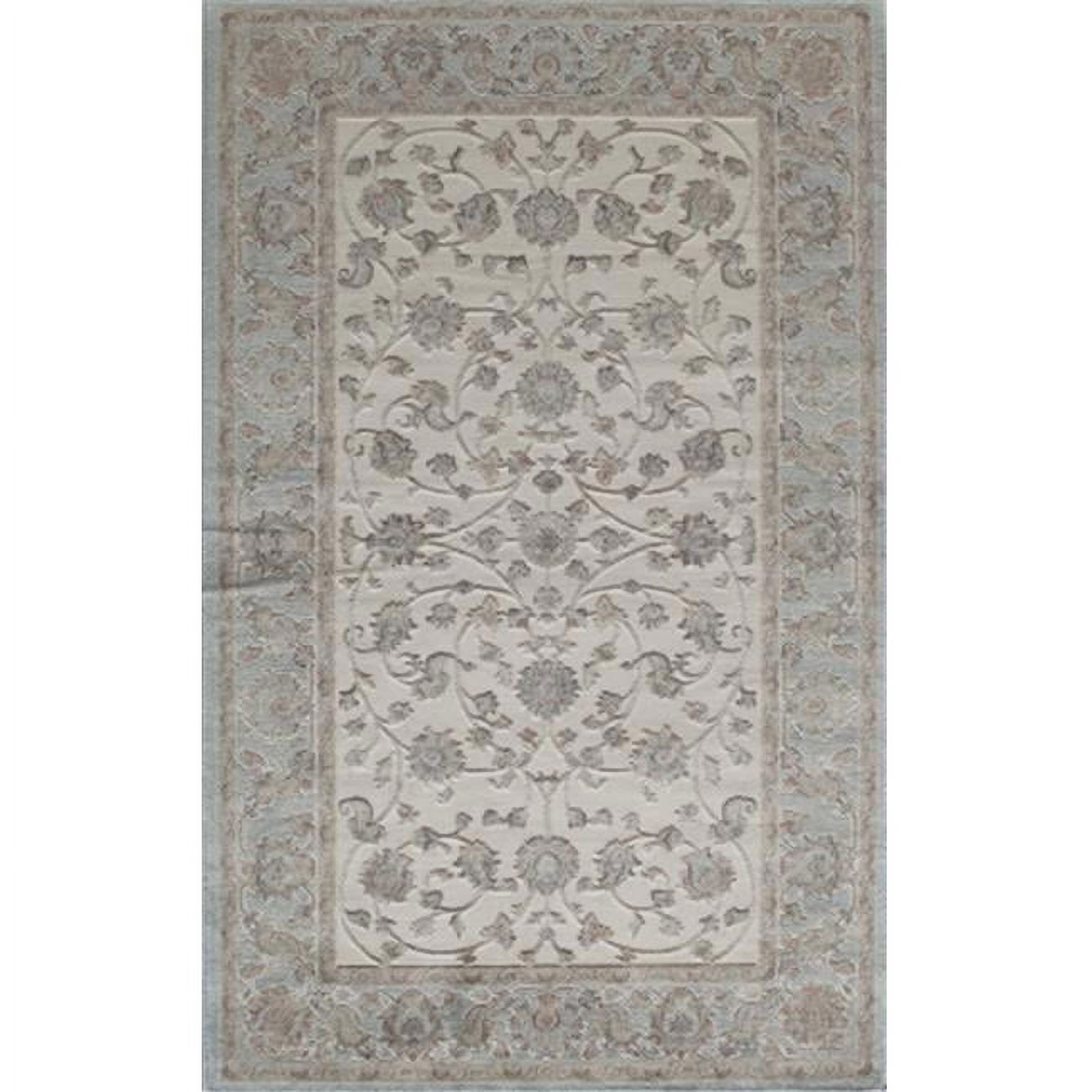 Rugs America Riley Collection Harper Floral Area Rug - 5' x 8' Ivory