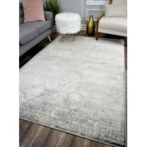 Rugs America Riley Collection Silver Chain RY40A Vintage Transitional Area Rug 8'0"x10'0"