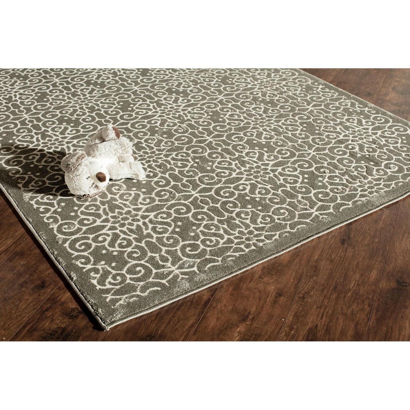 Rugs America Riley Collection Tan/Grey/Light Blue/Cream Area Rug - 5' x 8' Grey