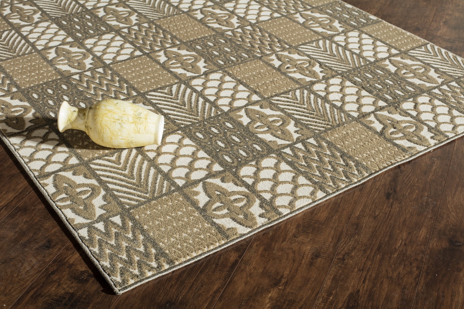 Rugs America Riviera Oriental Transitional Area Rug, Beige