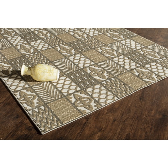 Rugs America Riviera Oriental Transitional Area Rug, Beige