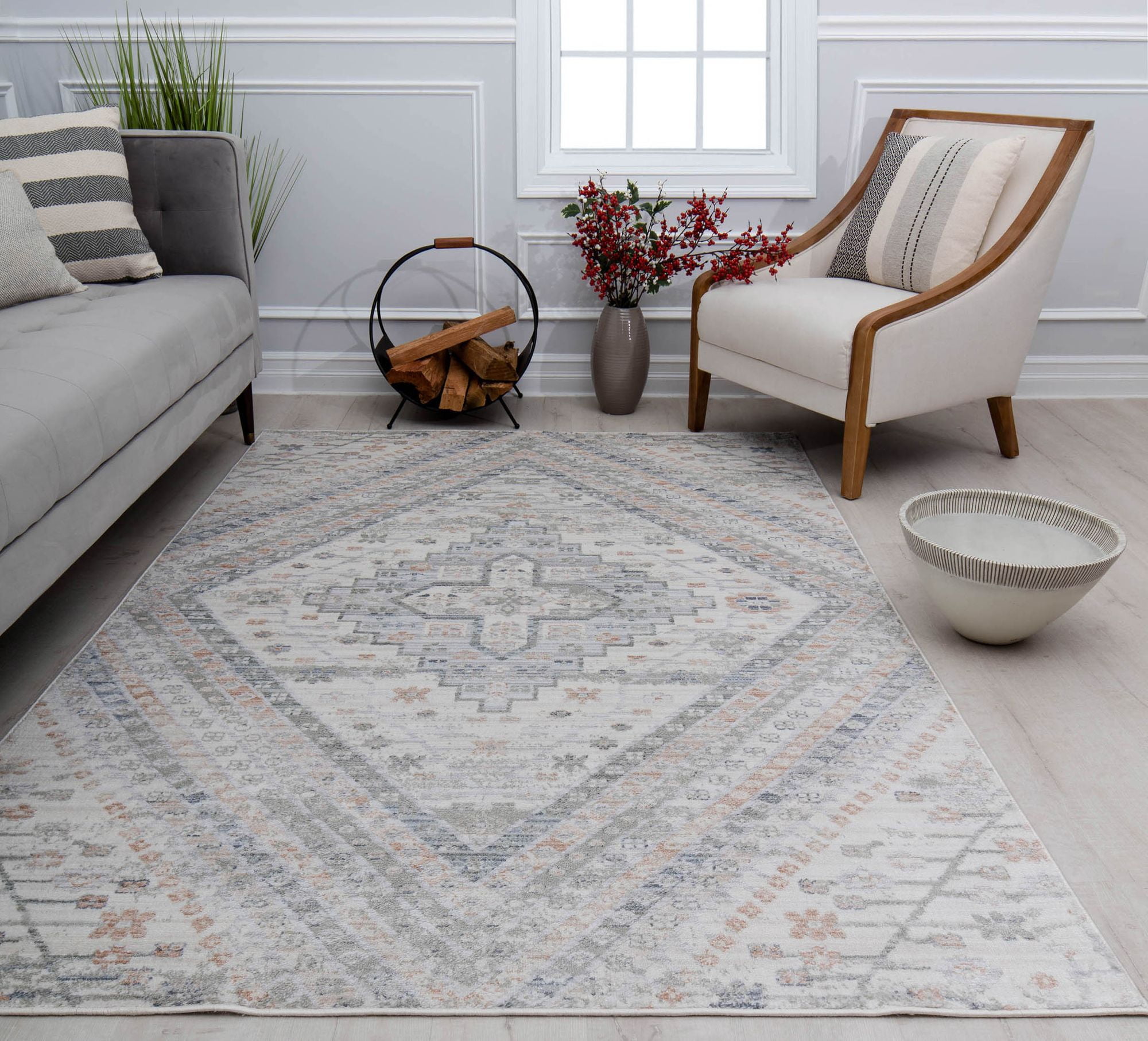 Rugs America Romeo JL50A Inner Balance Abstract Vintage Beige Area Rug, 2'6" x 4'
