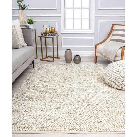 Rugs America Sage Confetti DR10D Solid Farmhouse White Area Rug, 50x70