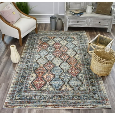 Rugs America Sela JR30A Shaker Transitional Vintage Blue Area Rug, 2'2"x8'
