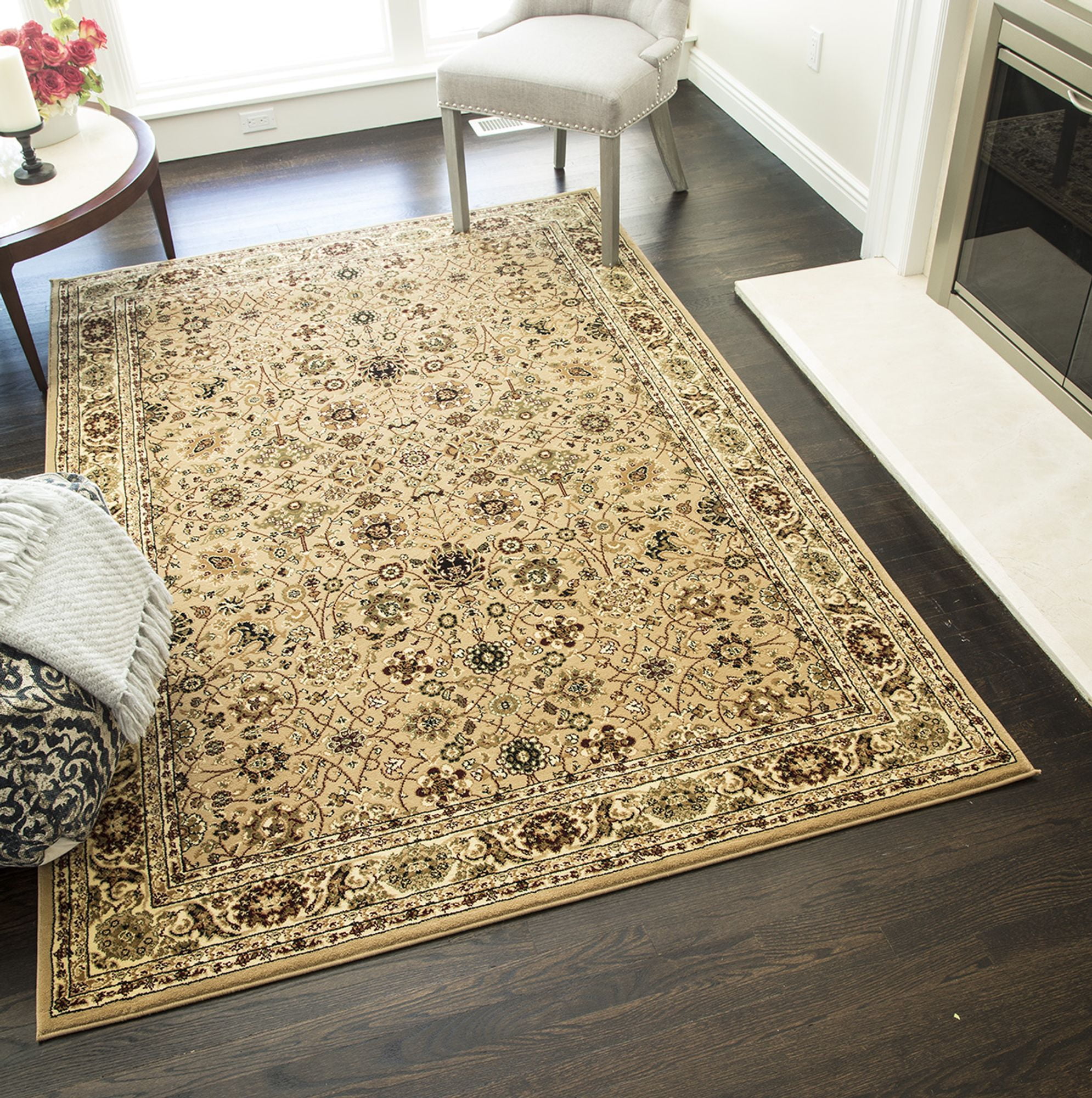 Rugs America Vista 1332-BER Tabriz Berber Oriental Traditional Pink Area Rug, 5'3"Round