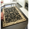 thumbnail image 1 of Rugs America Vista 207-BLK Souvanerie Black Floral Traditional Black Area Rug, 5'3"Round, 1 of 2