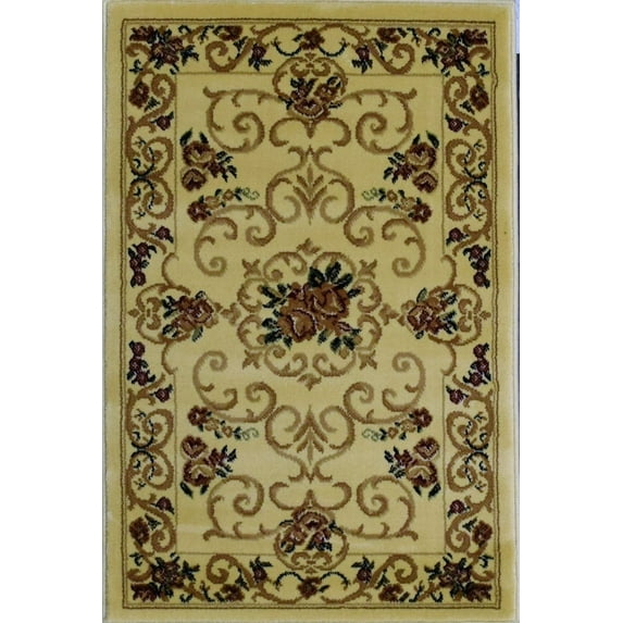 Rugs America Vista 207-CRM Souvanerie Cream Floral Traditional Beige Area Rug, 2'3"x7'10"