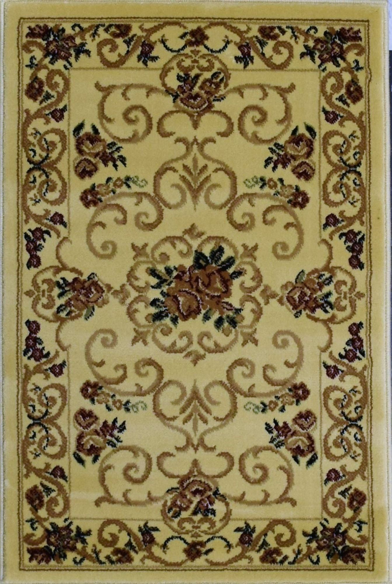 Rugs America Vista 207-CRM Souvanerie Cream Floral Traditional Beige Area Rug, 5'3"x7'10"