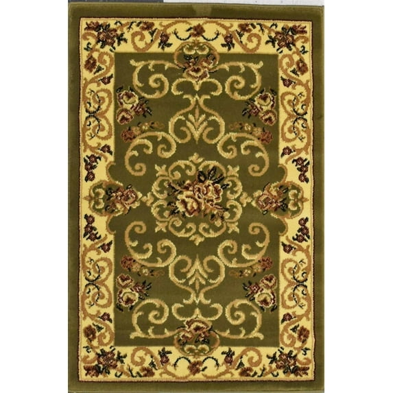 Rugs America Vista 207-OLI Souvanerie Olive Floral Traditional Green Area Rug, 2'3"x7'10"