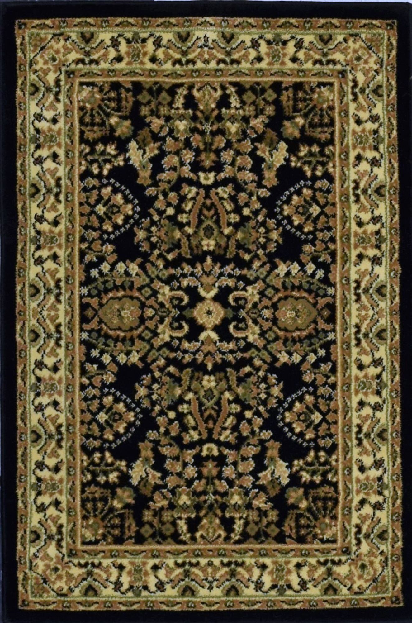 Rugs America Vista 2251-BLK Lilihan Black Oriental Traditional Black Area Rug, 5'3"Round