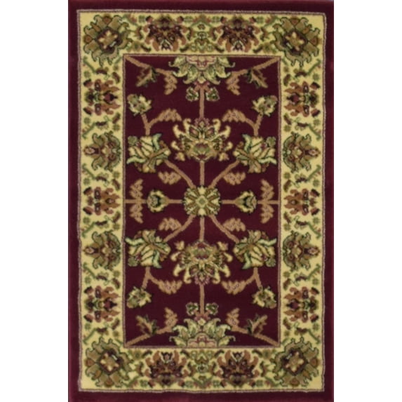 Rugs America Vista 342-CHR Kashan Cherry Oriental Traditional Red Area Rug, 5'3"Round