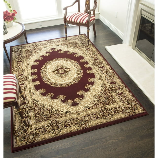 Rugs America Vista 807-RED Kerman Red Oriental Traditional Red Area Rug, 2'3"x7'10"