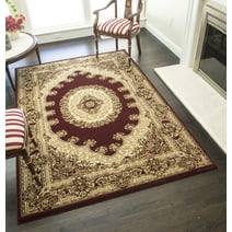Rugs America Vista 807-RED Kerman Red Oriental Traditional Red Area Rug, 5'3"x7'10"