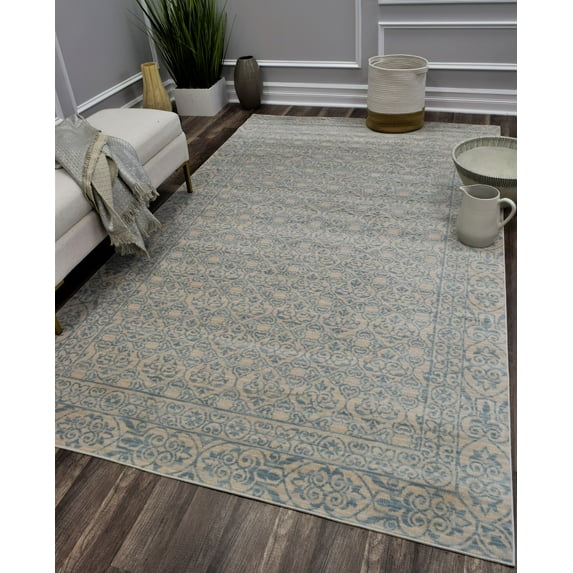 CosmoLiving by Cosmopolitan Wilshire Blue/Ivory Area Rug