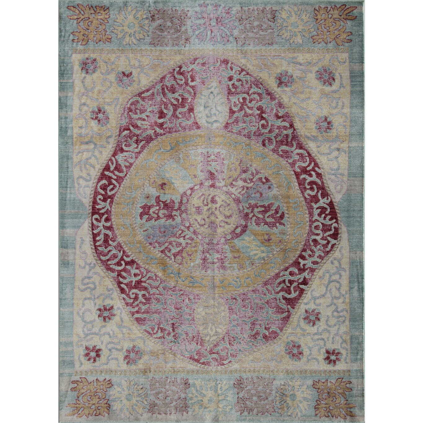 Rugs America Woven Accents Westford Collection Ruby Red Rug - 5' x 8'