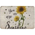 thumbnail image 1 of Rugs for Bedroom Fluffy Painted Sunflower and Bees Doormats Entrance Front Door Rugs Decorative Indoor Bathroom Kitchen Bedroom Entryway Floor Bath Mats You are My Sunshine Bath Mat 36x24 Inch, 1 of 5