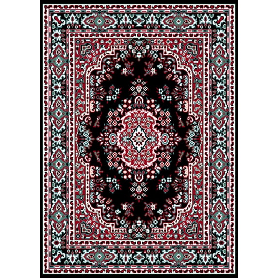 Rugs Black Oriental 2x8 Area Rug Traditional Persian Bordered Runner Carpet Rugs - Actual Size 1'9" x 7'2"